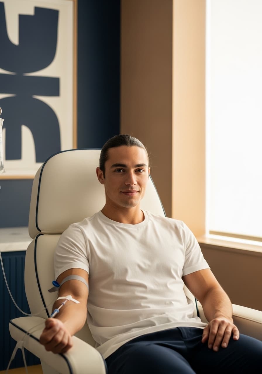 Weight loss IV therapy patient in clinic chair Glendale CA